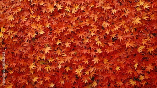 Fall foliage in a dense maple canopy