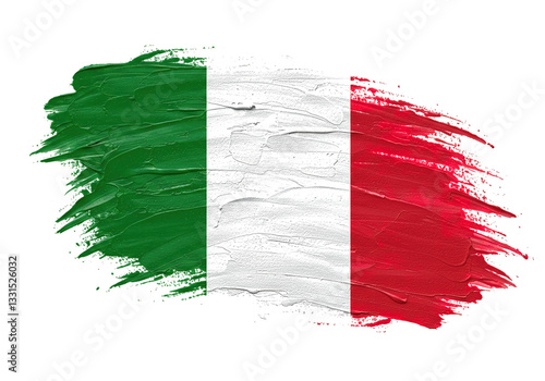 Obraz na plátně italy flag color brush stroke isolated on white