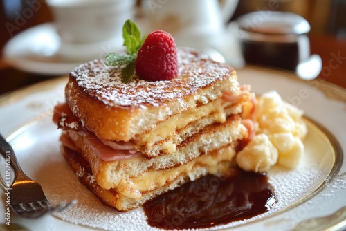 Monte Cristo Sandwich: Delicious Homemade Meal with Ham, Cheese, and Fried Toast