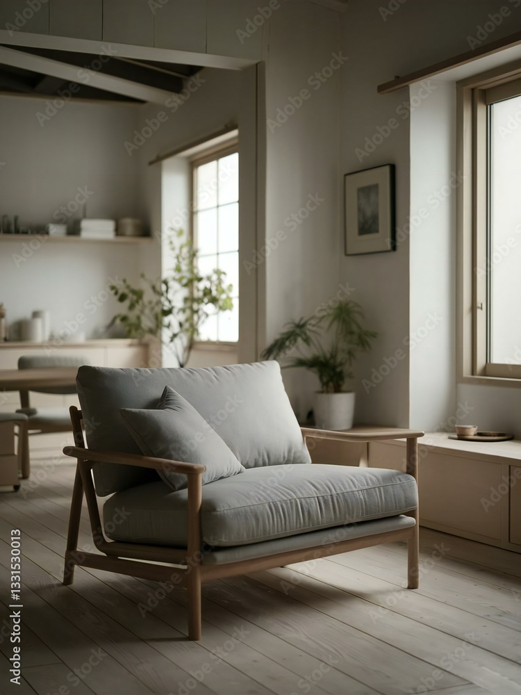 Fototapeta premium modern living room with fireplace