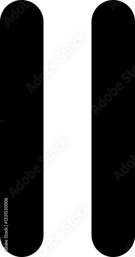 Ícone Minimalista - pause, pausa, stop para Interfaces, Aplicativos, Web, Tecnologia e Design