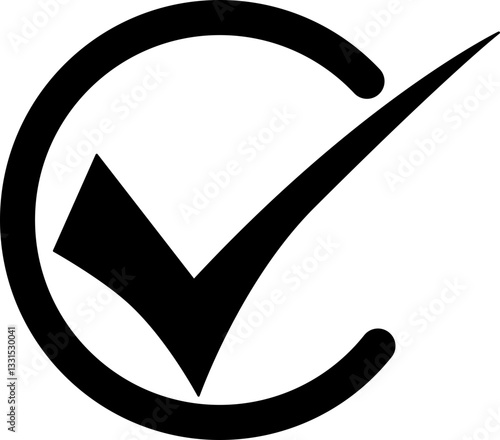 Ícone Minimalista - Aceito, pronto, concordo, V, Sim, Conferido, Confirmado para Interfaces, Aplicativos, Web, Tecnologia e Design