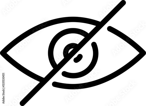 Ícone Minimalista - OCULTAR SENHA, OLHO TRAÇADO, OLHO, HIDE PASWOORD, PASSWORD, HIDE para Interfaces, Aplicativos, Web, Tecnologia e Design