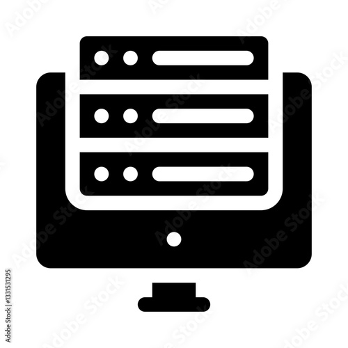 Server monitoring glyph icon