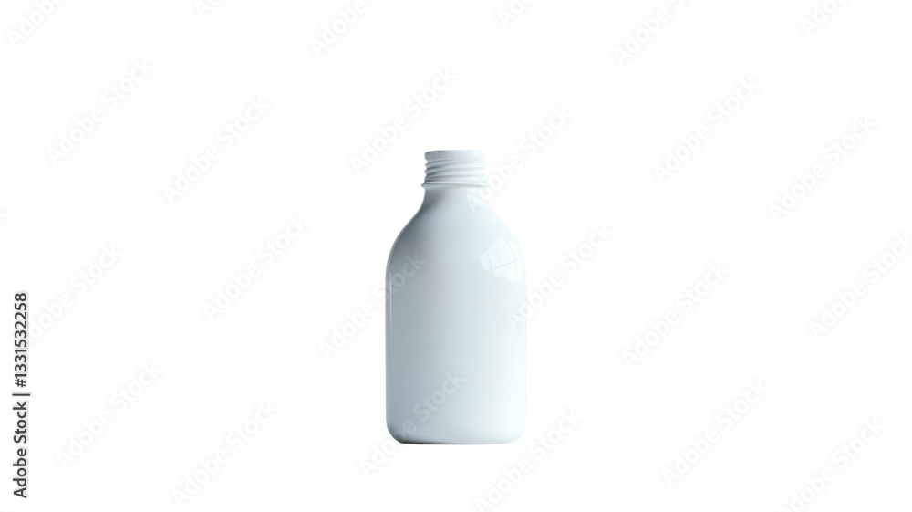 Classic white bottle showcases minimalist design ideal for various uses in contemporary settings Classic white bottle showcases minimalist design ideal for various uses in contemporary settings