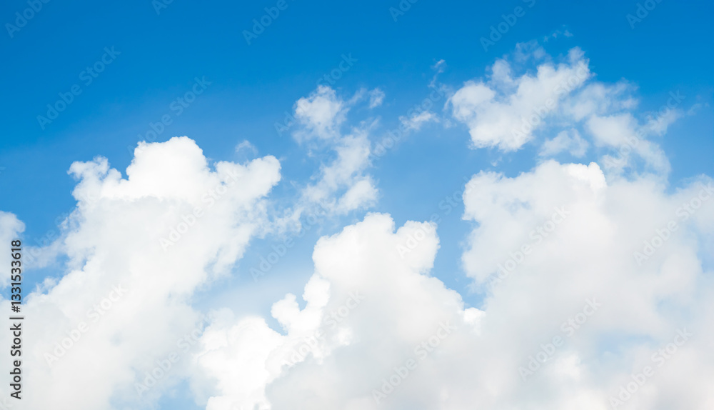 Fototapeta premium Sky cloud blue nature background paronama web cloudy summer winter season day, light beauty horizon spring brigth gradient calm abstract backdrop air nature view wallpaper landscape environment.