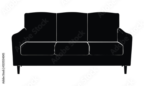 black sofa isolated on white