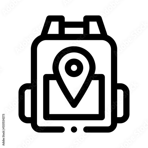 Backpack and Map line icon