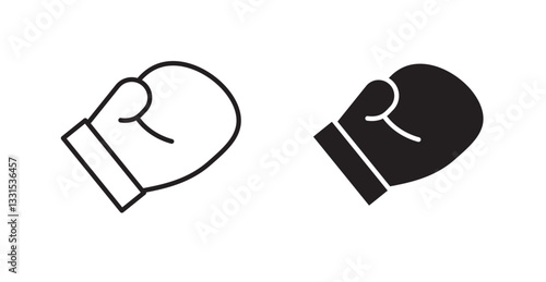 Boxing glove vector icon set in black color.