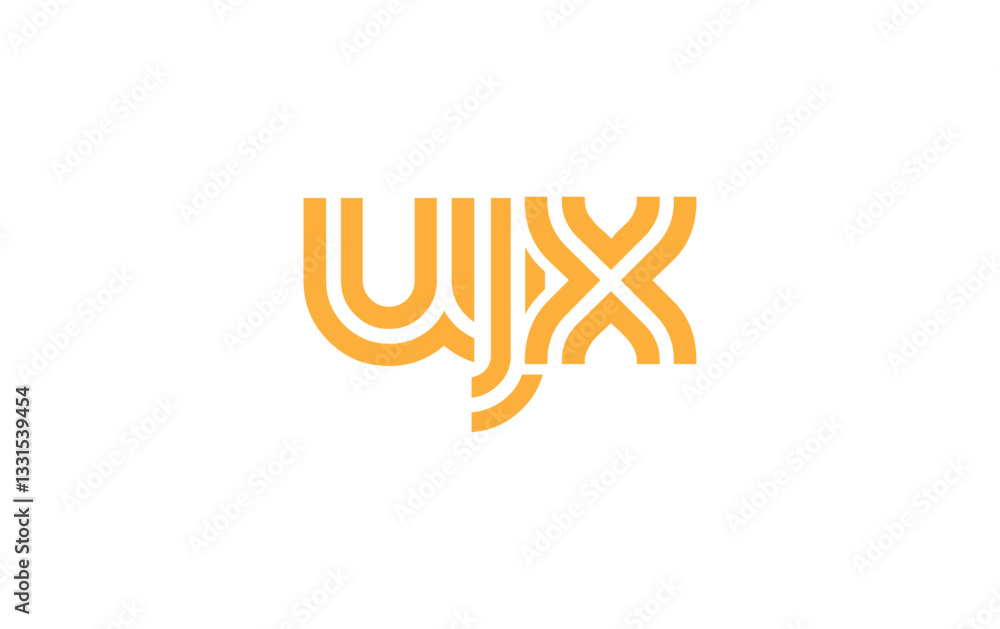Fototapeta premium UJX Creative Unique Modern Letter Logo Design. Stylized logo featuring a unique letter design, presenting abstract minimalist aesthetics and modern appeal.