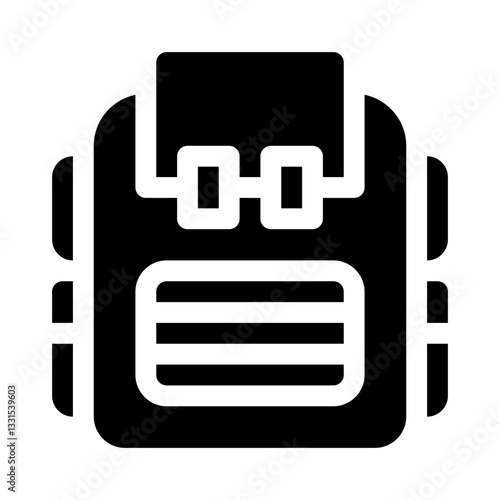 Military backpack glyph icon