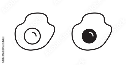 Egg fried vector icon set in black color.