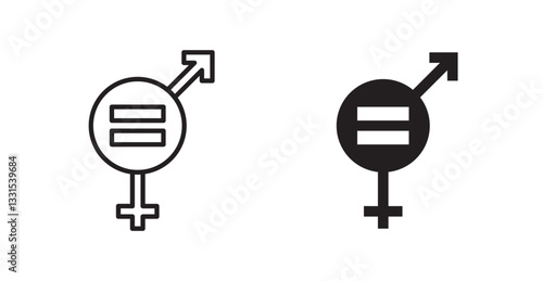 Equality vector icon set in black color.