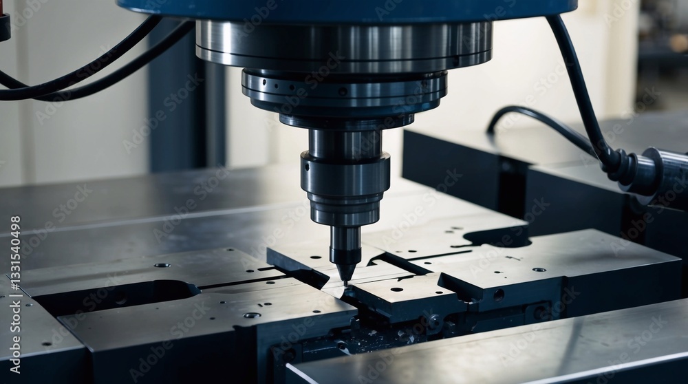 Close-up of metalworking milling cutter in industrial setting demonstrates precision cutting process. Automated machining concept with mechanical engineering. Mill factory equipment produces Close-up of metalworking milling cutter in industrial setting demonstrates precision cutting process. Automated machining concept with mechanical engineering. Mill factory equipment produces