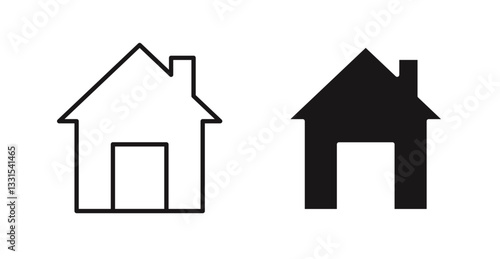 Home vector icon set in black color.