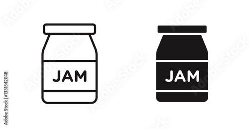 Jam vector icon set in black color.