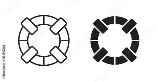 Life buoy vector icon set in black color.