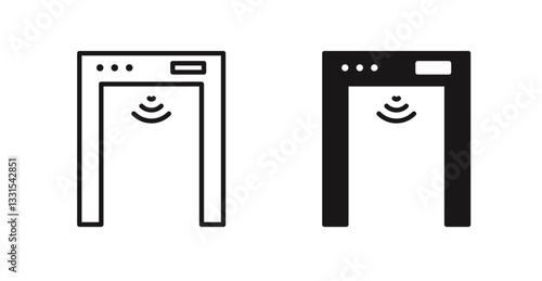 Metal detector vector icon set in black color.