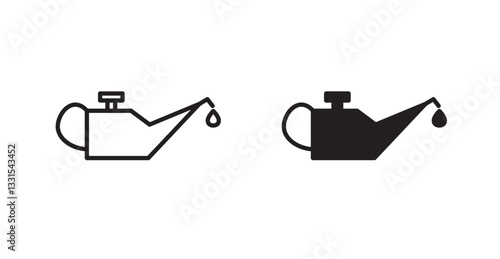 Oil can vector icon set in black color.