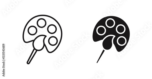 Palette vector icon set in black color.