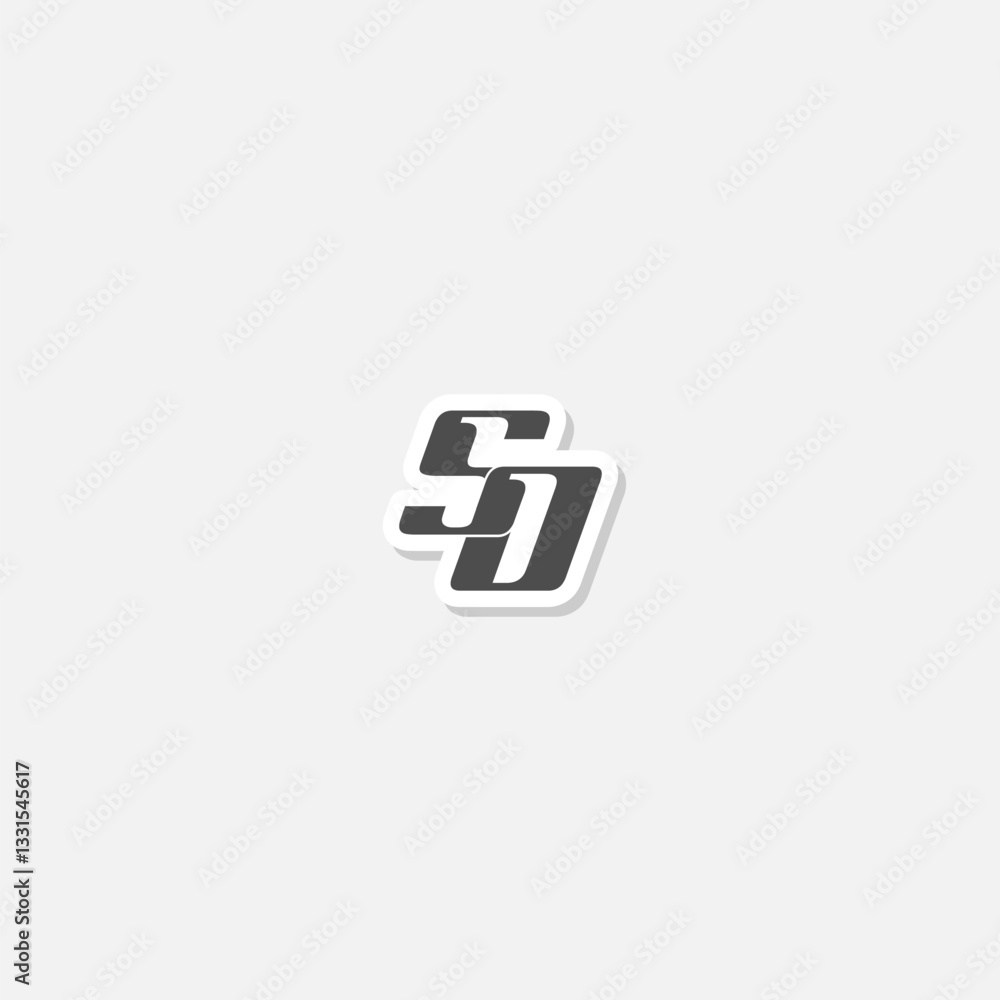 SO letter logo sticker isolated on gray background SO letter logo sticker isolated on gray background
