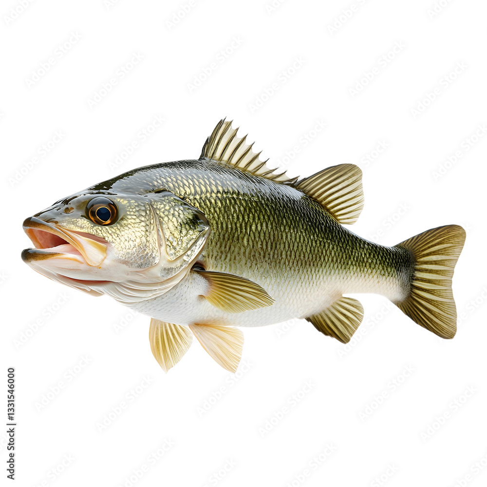Impressive largemouth bass in a dynamic pose Impressive largemouth bass in a dynamic pose