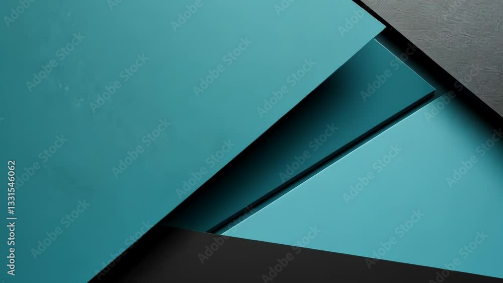 Abstract teal and grey geometric shapes