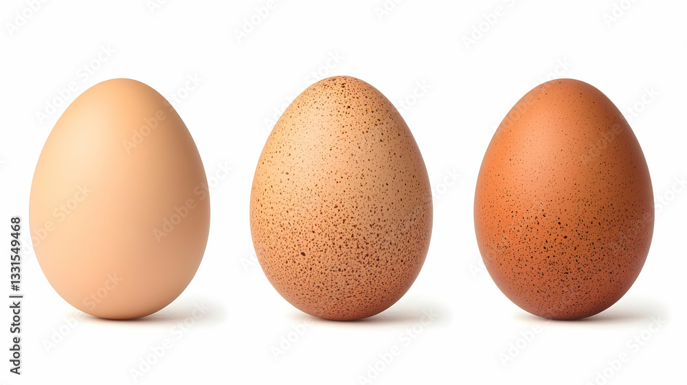 Variety of Eggs Displayed in a Clean, Simple Arrangement Variety of Eggs Displayed in a Clean, Simple Arrangement