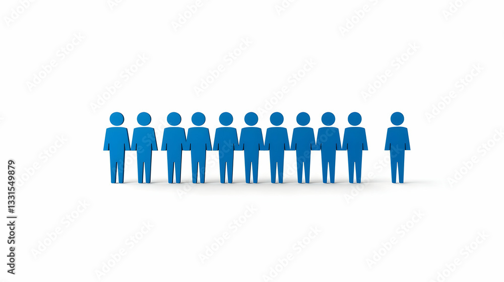 Diverse Group of Blue Human Figures with Different Shapes and Sizes Diverse Group of Blue Human Figures with Different Shapes and Sizes