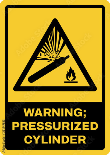 warning safety signs v2 uppercase text_warning ; pressurized cylinder_portrait size a4/a3/a2/a1	 
