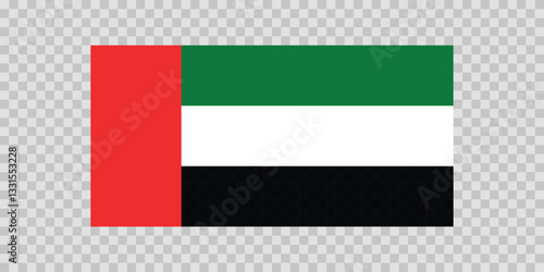 Flag of United Arab Emirates. Arabian national symbol in official colors. Template icon. Abstract vector background.