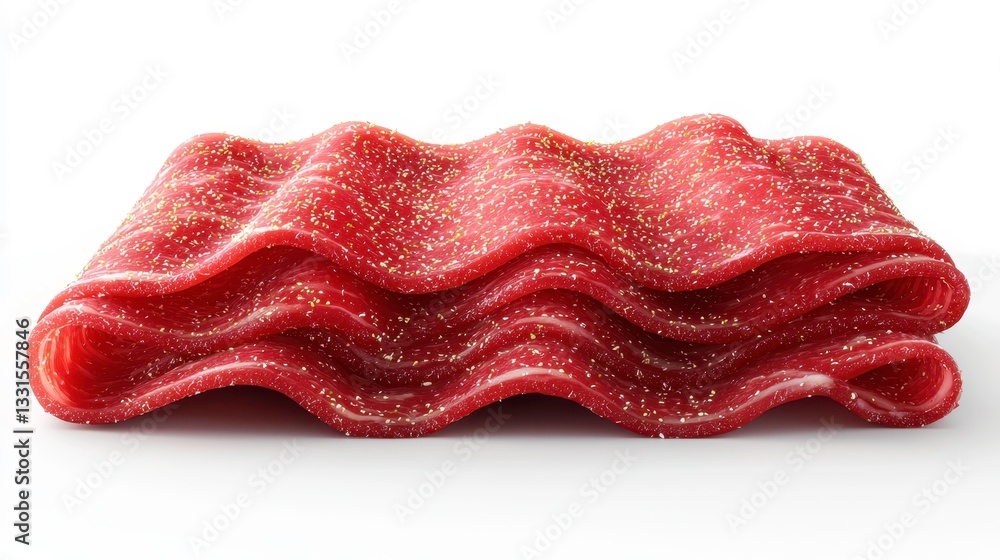 Fototapeta premium Vibrant red fruit leather snack kitchen food photography bright lighting close-up snack inspiration