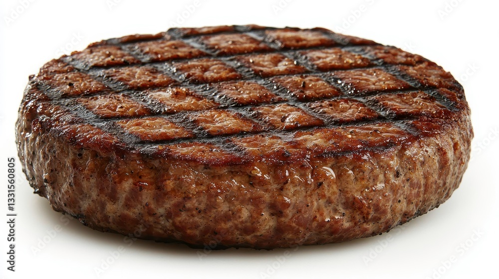 Grilling juicy beef burger patty backyard bbq food photography outdoor setting close-up view culinary delight