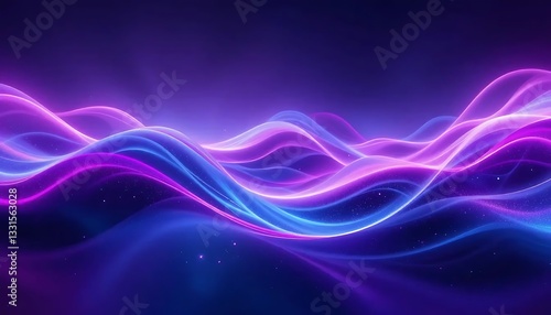 Wallpaper Mural Futuristic purple and blue energy waves flow in an abstract smoke light design Torontodigital.ca