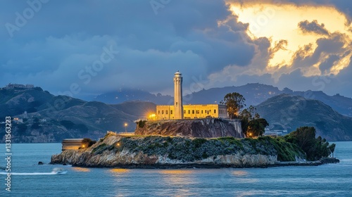 Wallpaper Mural Dramatic sunset over alcatraz island san francisco landscape photography coastal view nature's beauty Torontodigital.ca