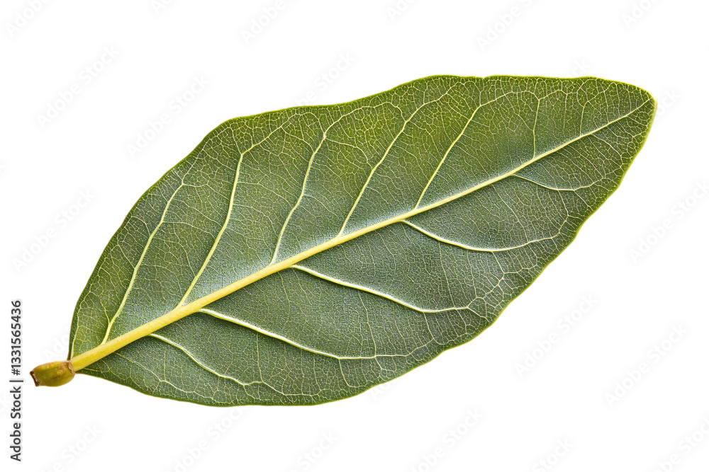 Obraz premium Isolated Green Leaf Showing Detailed Veins and Texture on Transparent Background For Botanical Study