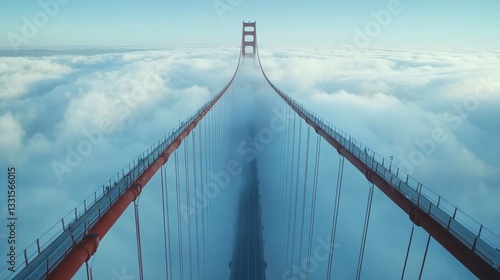 Wallpaper Mural Bridging the clouds golden gate bridge views san francisco aerial photography nature panoramic serenity Torontodigital.ca