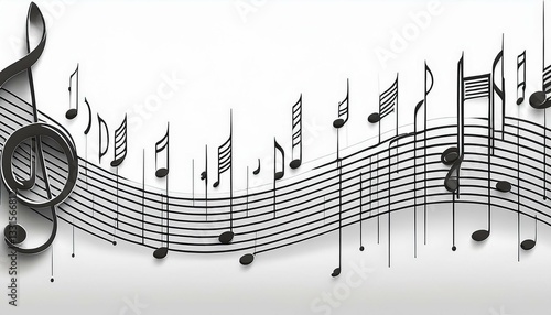 Wallpaper Mural isolated music note from clefs on white background Torontodigital.ca