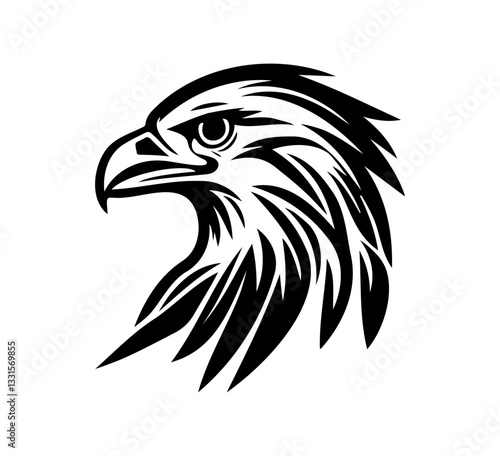 Bold Black and White Eagle Head Design