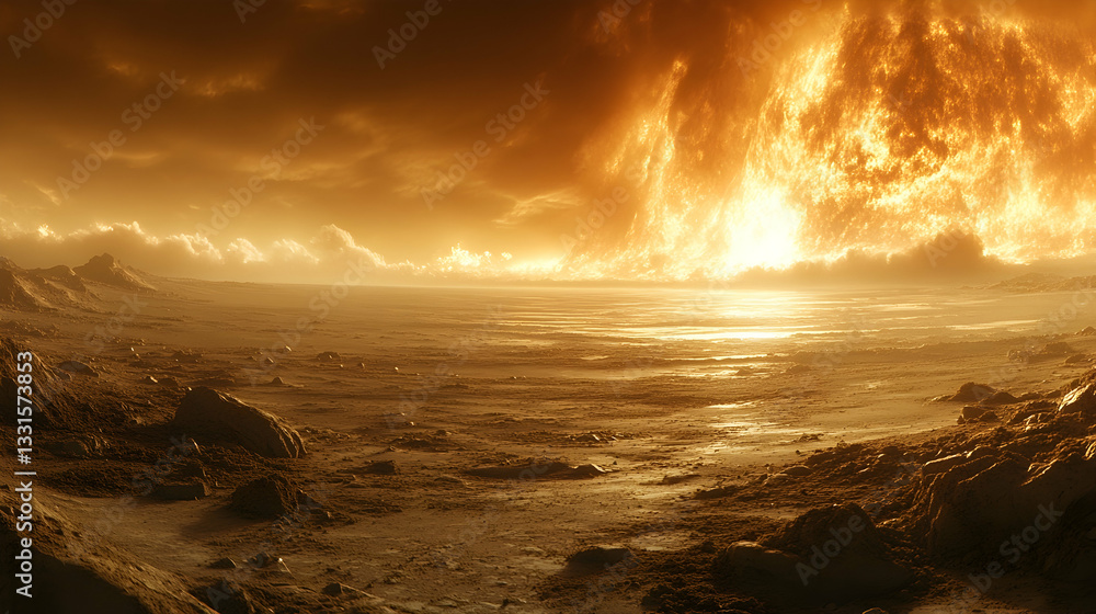 Obraz premium Fiery alien landscape
