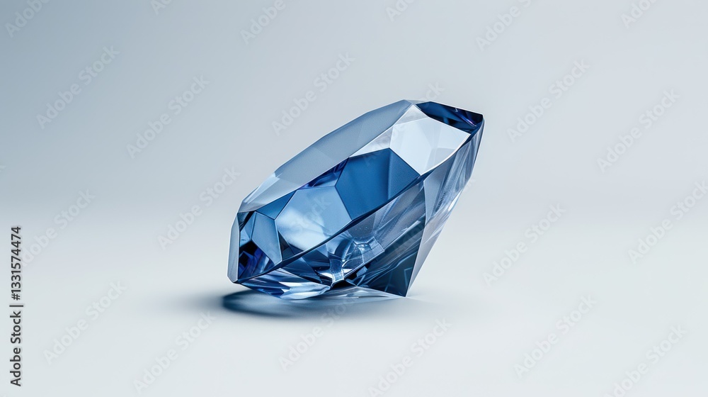 Azure Brilliance: A stunning, azure-hued gem, masterfully cut to reflect light, sits poised against a soft backdrop, emanating luxury and timeless elegance. Azure Brilliance: A stunning, azure-hued gem, masterfully cut to reflect light, sits poised against a soft backdrop, emanating luxury and timeless elegance.