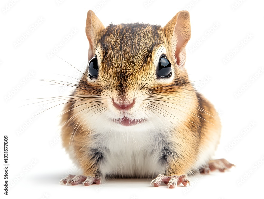 An abundance of cheerful chipmunks playfully scurrying across a white background in a delightful natural scene An abundance of cheerful chipmunks playfully scurrying across a white background in a delightful natural scene