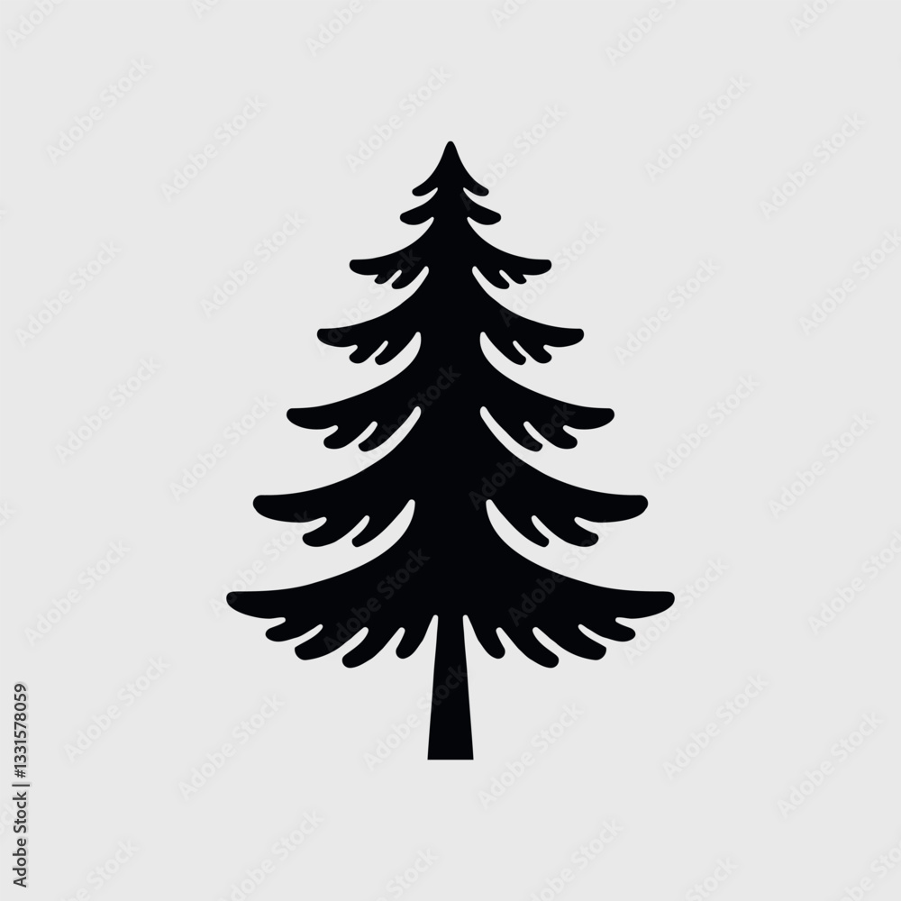 Obraz premium Pine Tree Silhouette Art – Perfect for Eco-Friendly and Green Themes