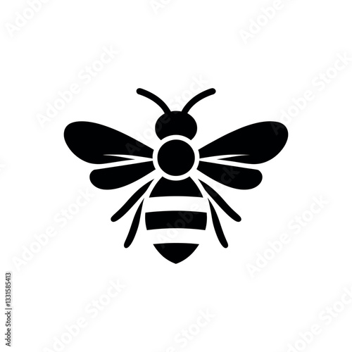 Minimalist Bee Silhouette - Perfect for Logos, Branding, and Nature Themes