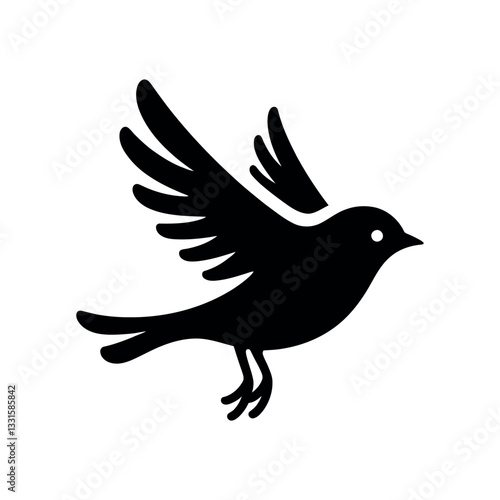 Oriental Magpie Robin Silhouette - Elegant Bird Design for Nature Themes