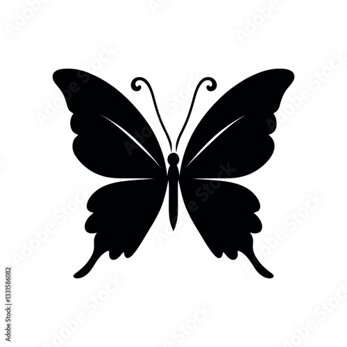 Beautiful Butterfly Silhouette Graphic – Ideal for Patterns, Prints, and Decor