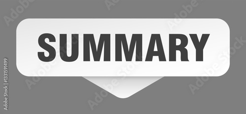 summary sticker. summary sign isolated on gray background