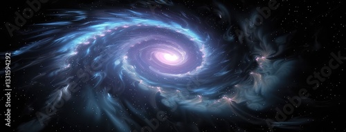 Majestic Spiral Galaxy Glowing in Outer Space