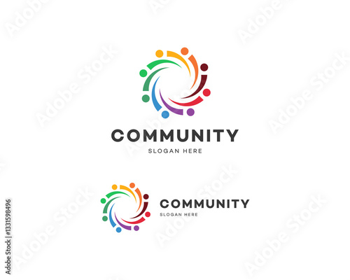 Colorful Community Logo Design Unity, Diversity, Teamwork, Connection