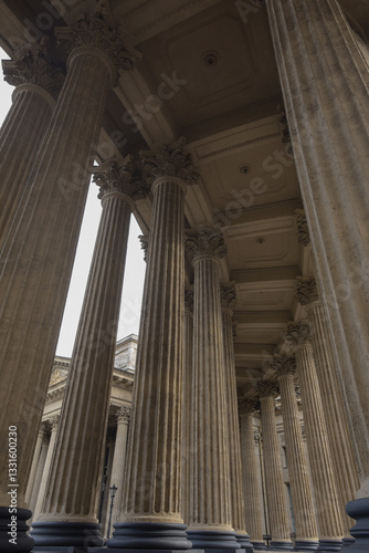 part of the colonnade of the Kazan Cathedral, one of the largest cathedrals in St. Petersburg